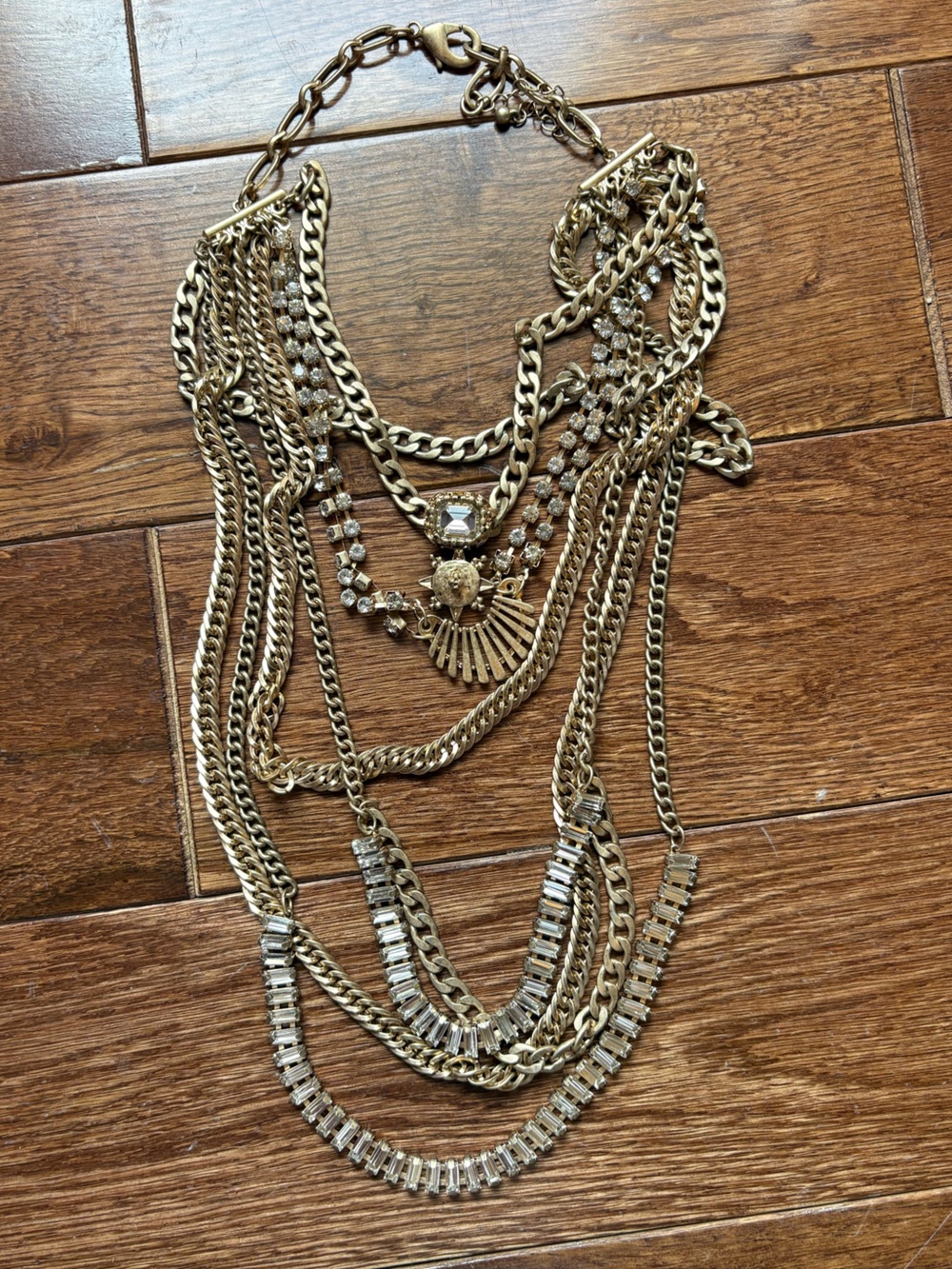 Free People Multi-Layered Gold Tone Necklace